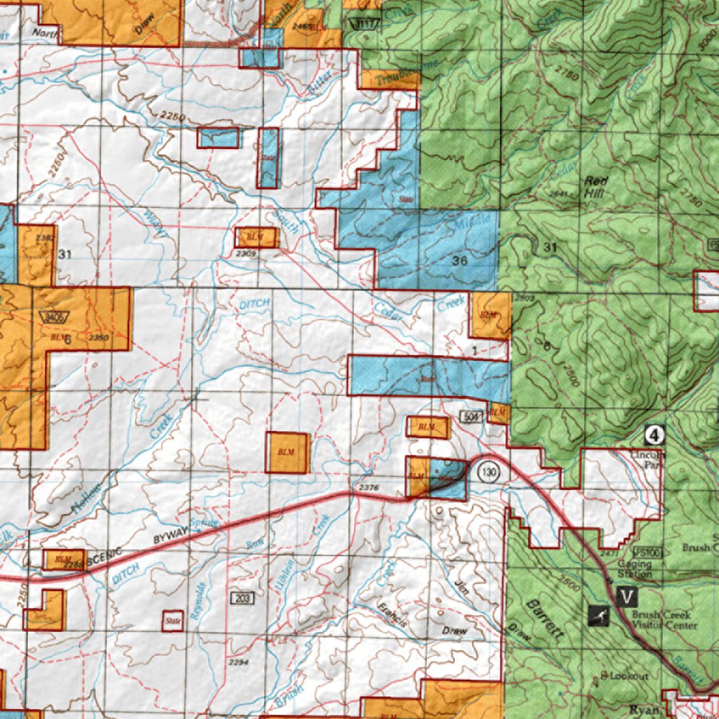 HuntData Wyoming Land Ownership Map for Antelope Unit 28 by HuntData