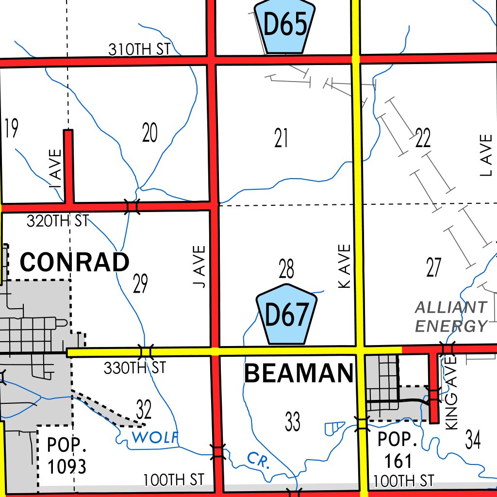 Grundy County Iowa Map By Iowa Department Of Transportation Avenza Maps 1110