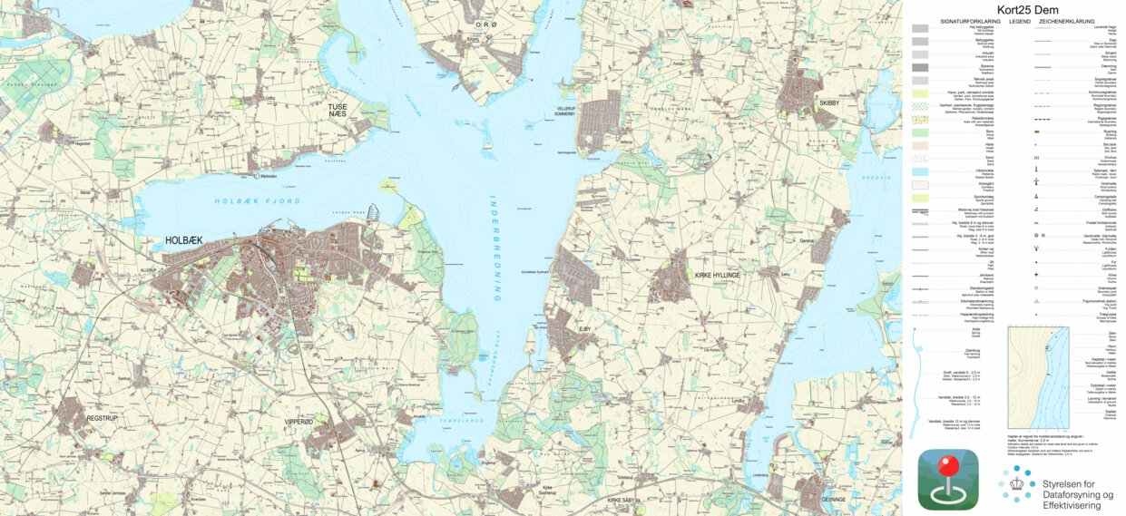 Holbæk (1:25,000 scale) Map by Kortforsyningen | Avenza Maps