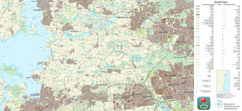 Kortforsyningen Roskilde (1:25,000 scale) digital map