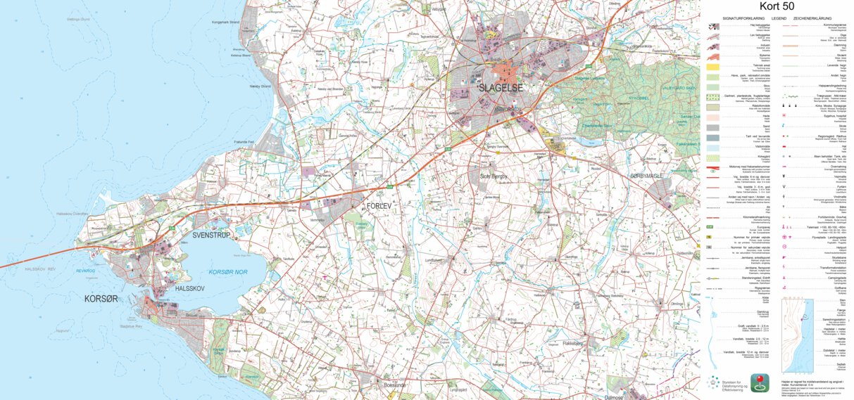 Slagelse (1:50,000 Scale) Map By Kortforsyningen | Avenza Maps