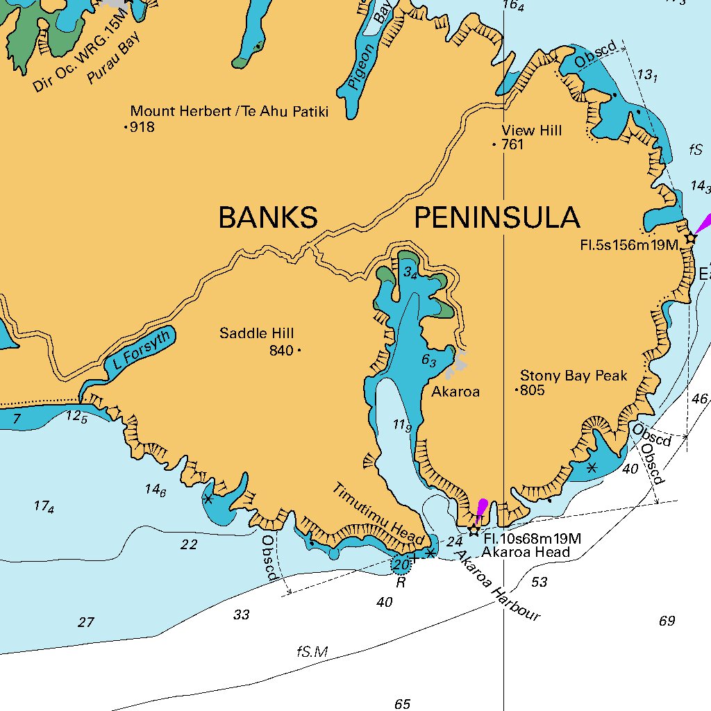 Banks Peninsula to Otago Peninsula Map by Land Information New Zealand