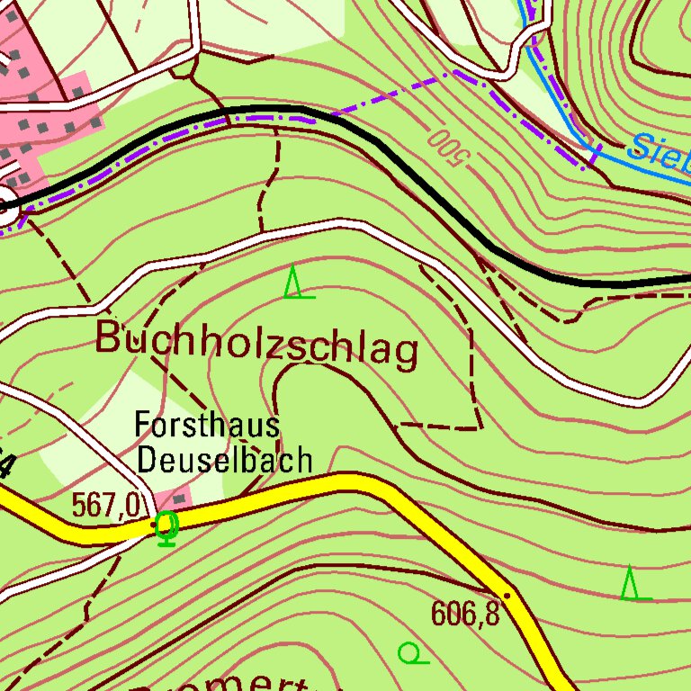 Hilscheid (125,000) Map by Landesamt fur Vermessung und