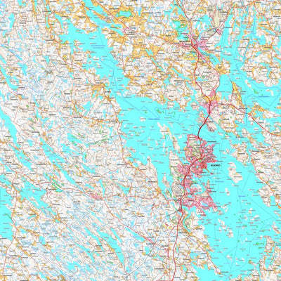 MaanMittausLaitos Kuopio 1:100 000 (P51L) digital map