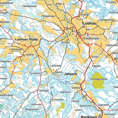 MaanMittausLaitos Siikajoki 1:100 000 (R43L) digital map