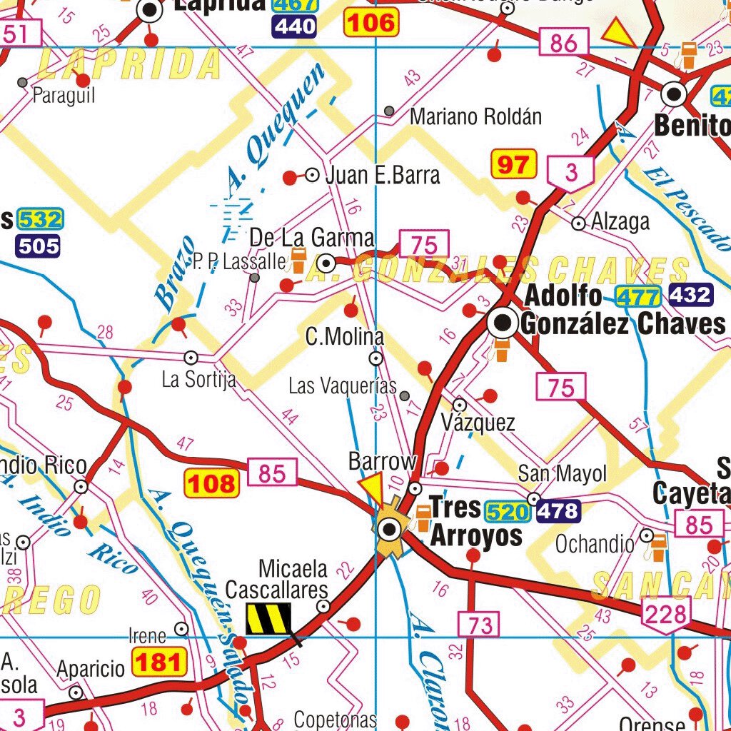 Rutas y caminos de la Provincia de Buenos Aires Map by MAPAS ARGENGUIDE ...