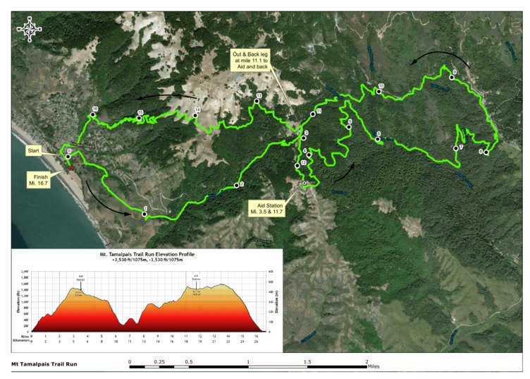 Mt Tam Trail Run Map by Maps for Motion Avenza Maps