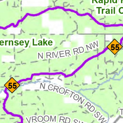 Kalkaska County Snowmobile Trails Map by MI DNR Avenza Maps