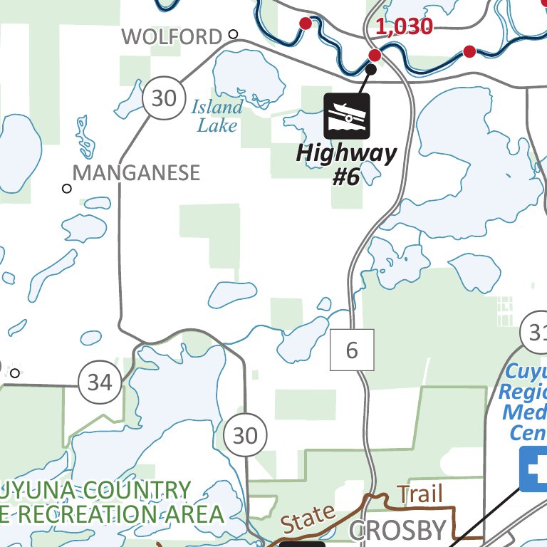 Mississippi River 5 State Water Trail - Aitkin To Brainerd Mndnr Map By 