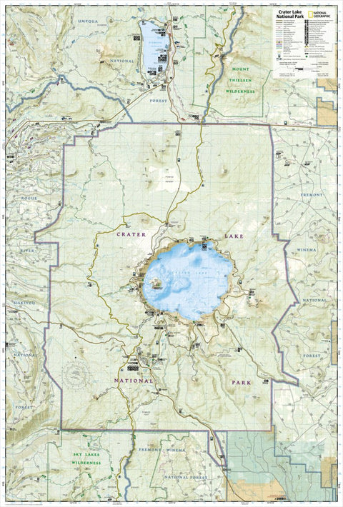 National Geographic 244 Crater Lake National Park (main map) digital map