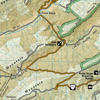National Geographic 788 Covington, Alleghany Highlands (south side) digital map