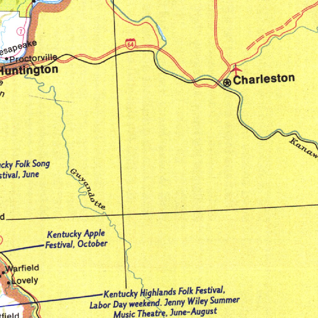 Close-up: U.S.A. Illinois, Indiana, Ohio, Kentucky 1977 Map by National