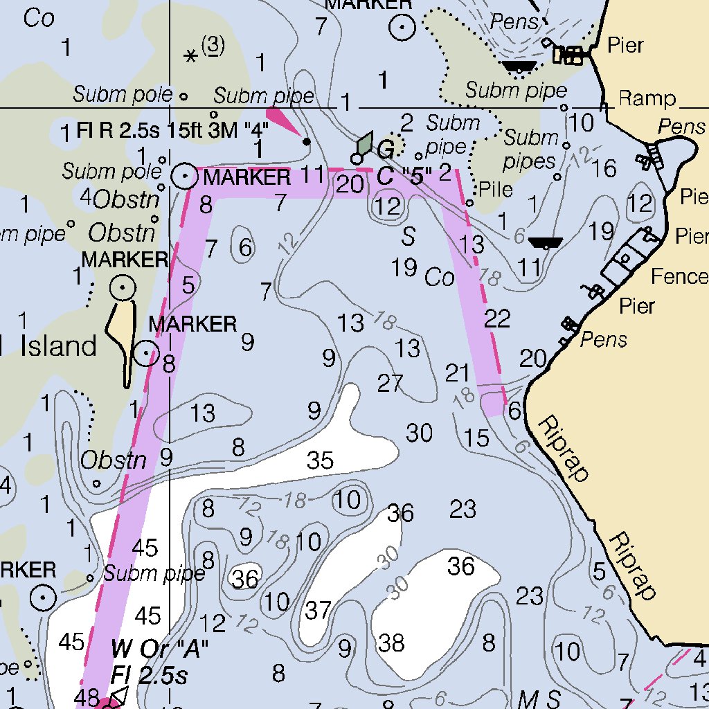 Kaneohe Bay Oahu East Coast Map by National Oceanographic & Atmospheric