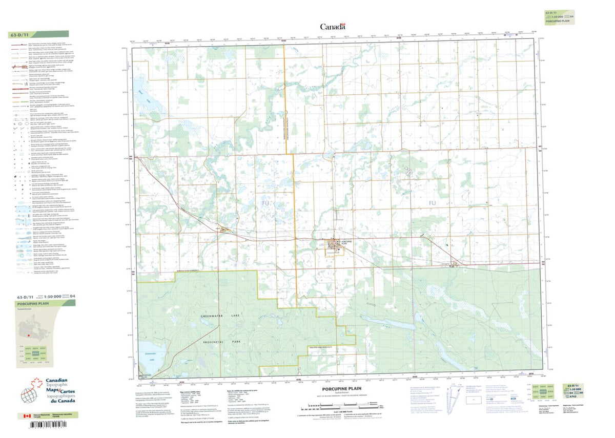 Porcupine Plain, SK (063D11 CanTopo) Map by Natural Resources Canada