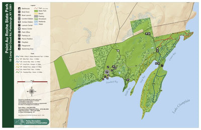 New York State Parks Point Au Roche State Park Trail Map digital map