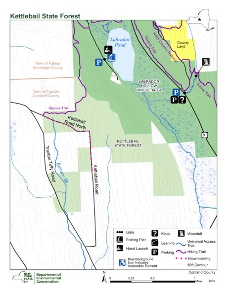 Kettlebail State Forest Map By Nysdec 