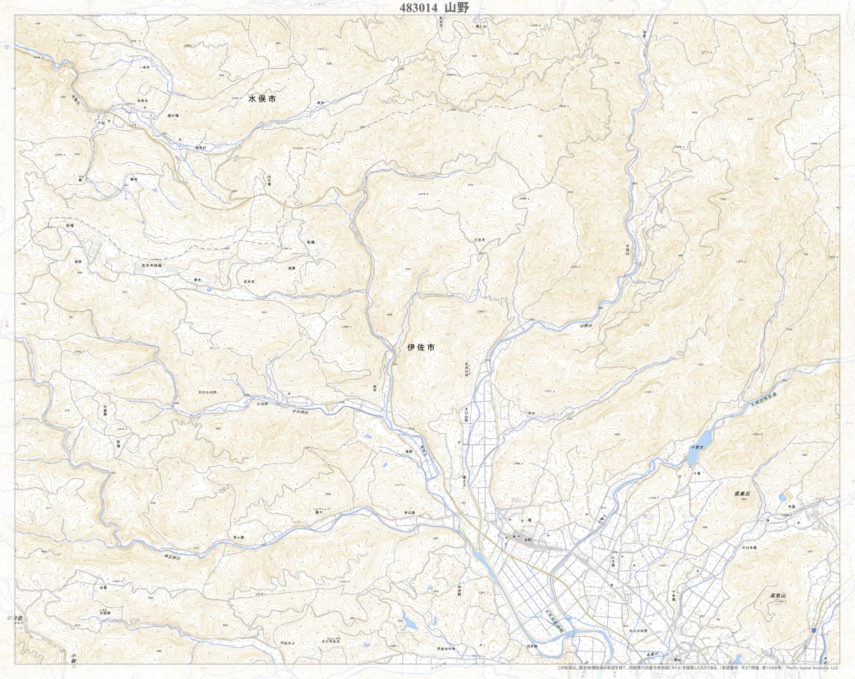 483014 山野（やまの Yamano）, 地形図 Map by Pacific Spatial