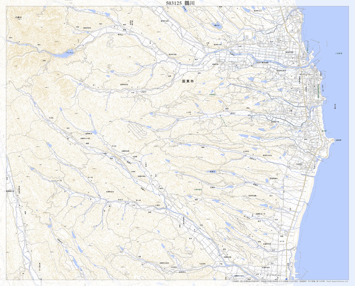 503125 鶴川（つるがわ Tsurugawa）, 地形図 Map by Pacific Spatial