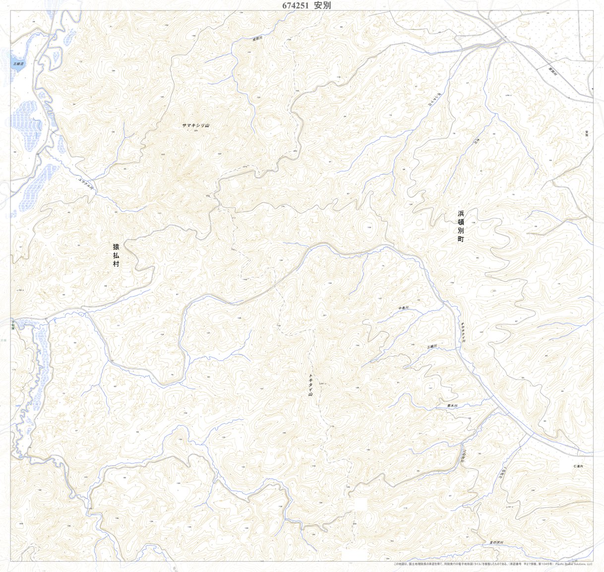 674251 安別（やすべつ Yasubetsu）, 地形図 Map by Pacific Spatial