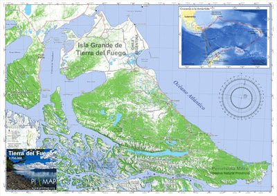 Pixmap Cartografía Digital Isla Grande de Tierra del Fuego 1/750.000 digital map