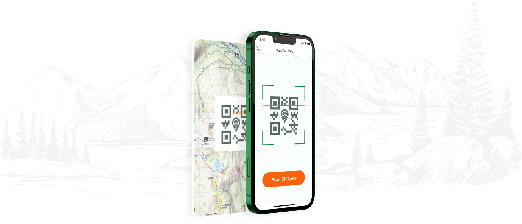Avenza Maps mobile app showing QR code