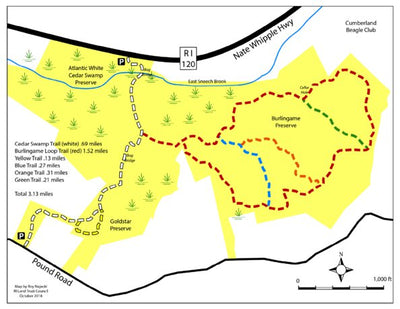 Rhode Island Land Trust Council Gold Star - Atlantic White Cedar Swamp digital map