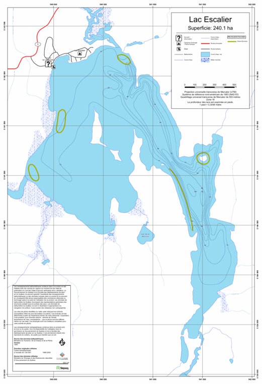 Lac Escalier (MontTremblant) Map by Sepaq Avenza Maps