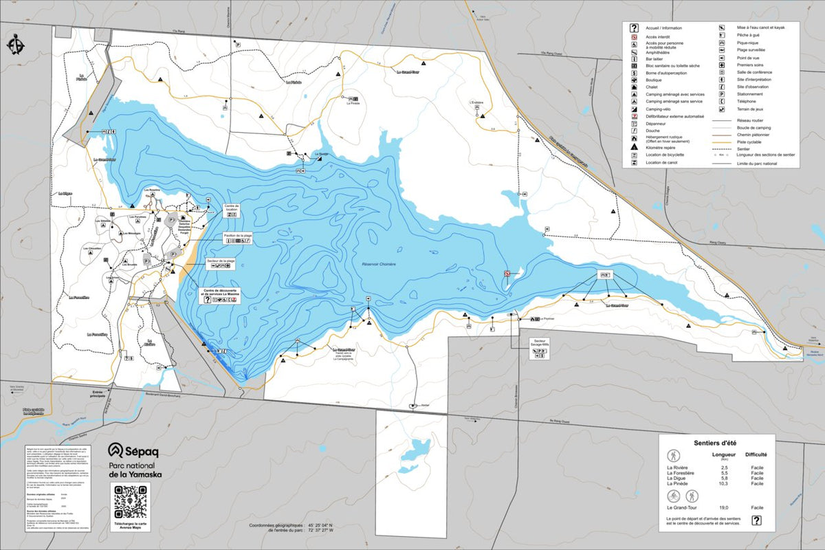 Parc National De La Yamaska : Carte Générale Map By Sepaq 