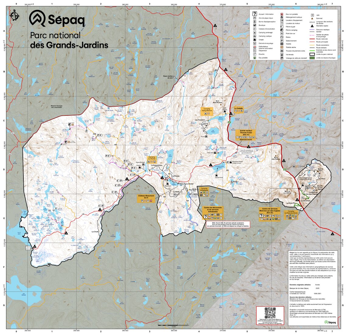 Parc national des Grands-Jardins : Carte générale Map by Sepaq Avenza