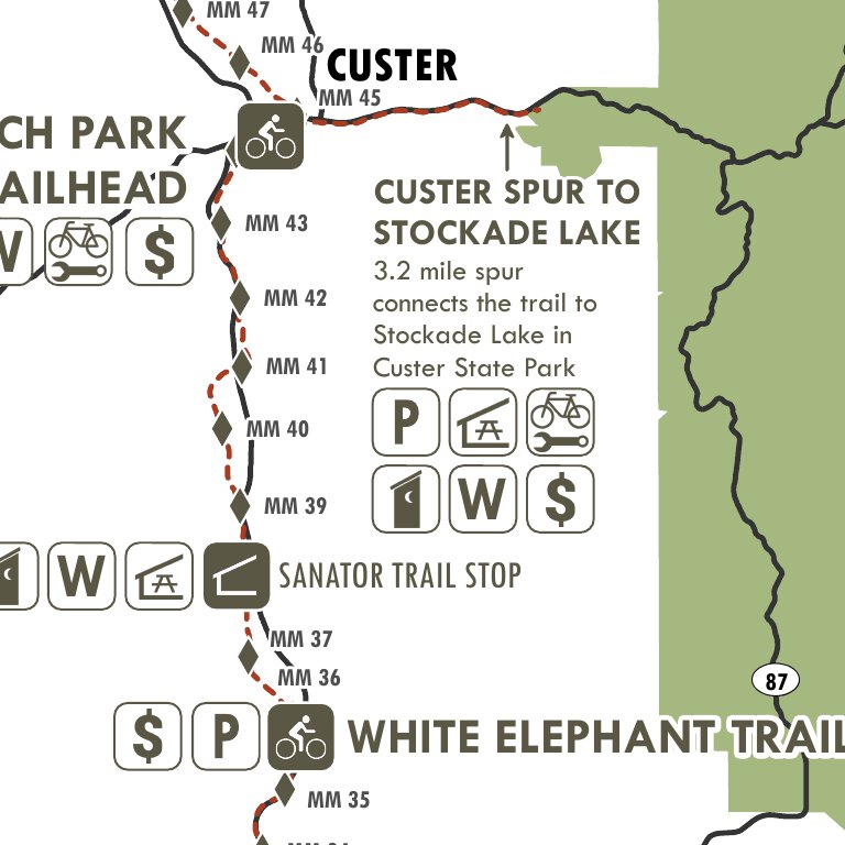 S Mickelson Trail Map by South Dakota Game, Fish & Parks