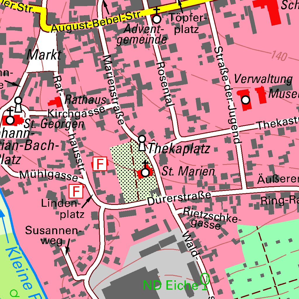Böhlen, Böhlen, Stadt (110,000 scale) Map by Staatsbetrieb