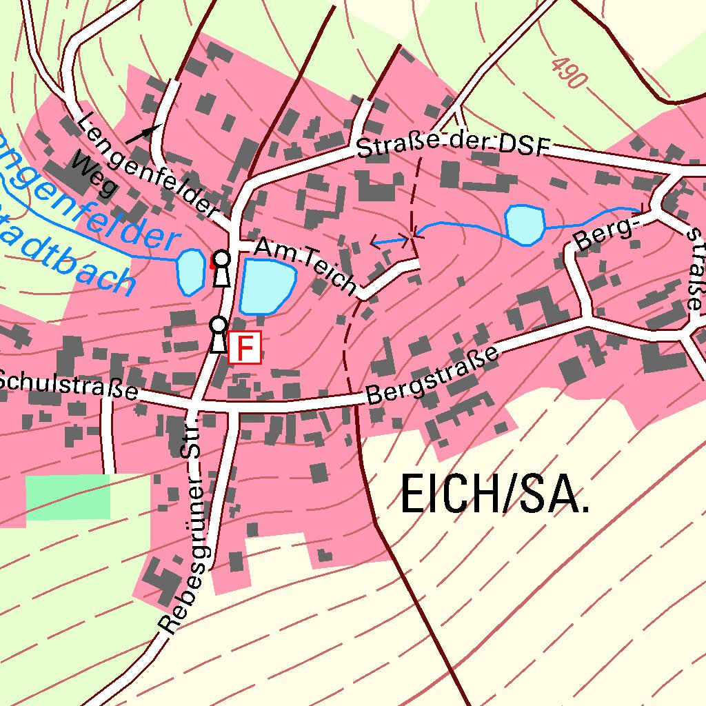 Eich/Sa., Treuen, Stadt (110,000 scale) Map by Staatsbetrieb