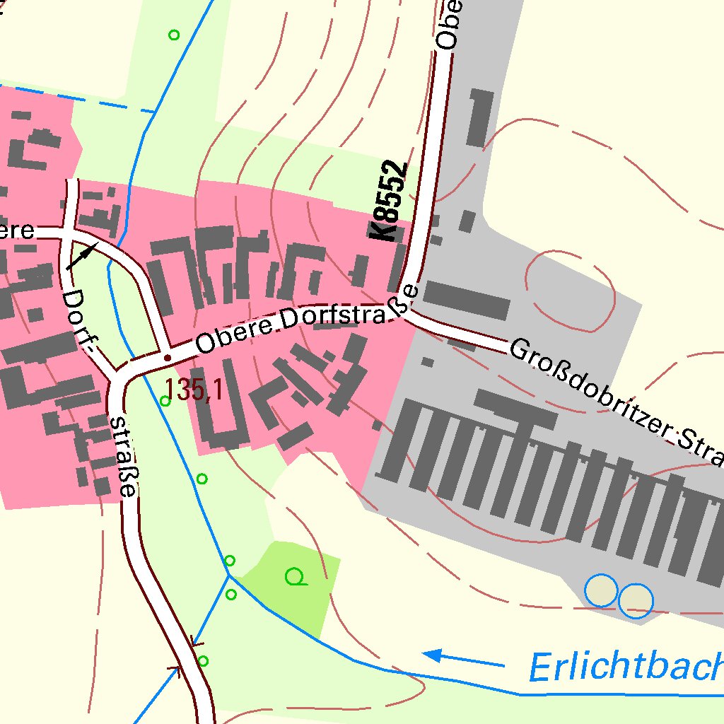 Kmehlen, Priestewitz (110,000 scale) Map by Staatsbetrieb