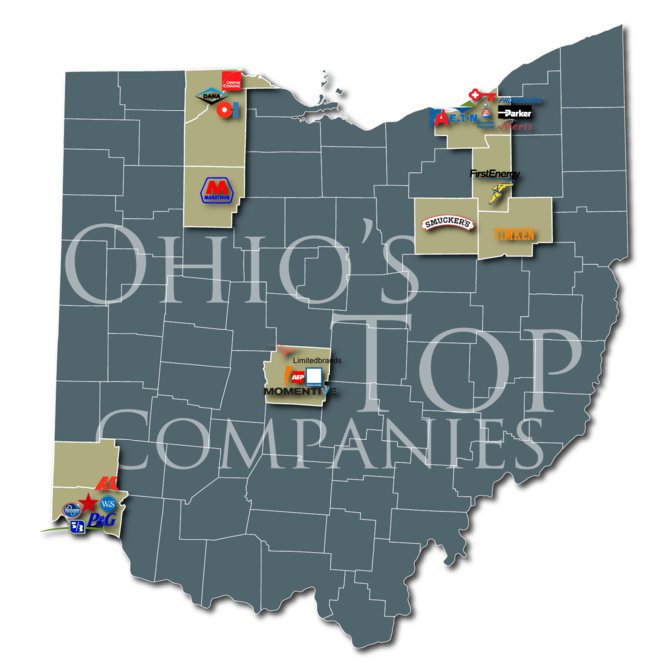 Ohio's Top Companies Map by Three Scale Strategy Avenza Maps