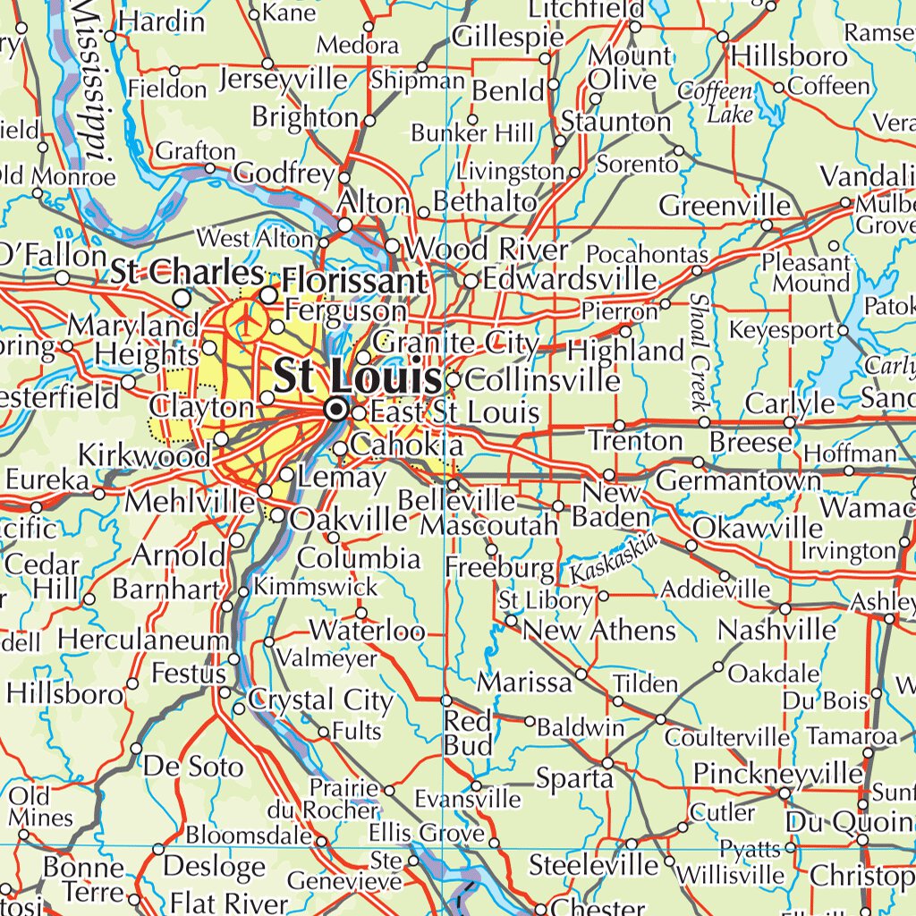 The Times Map of Lower Mississippi (United States) by Times Maps ...