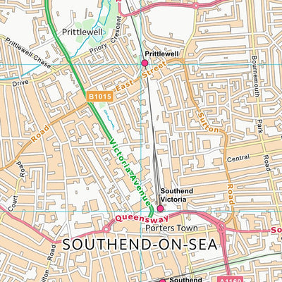 UK Topographic Maps Southend-on-Sea (B) (TQ88) digital map