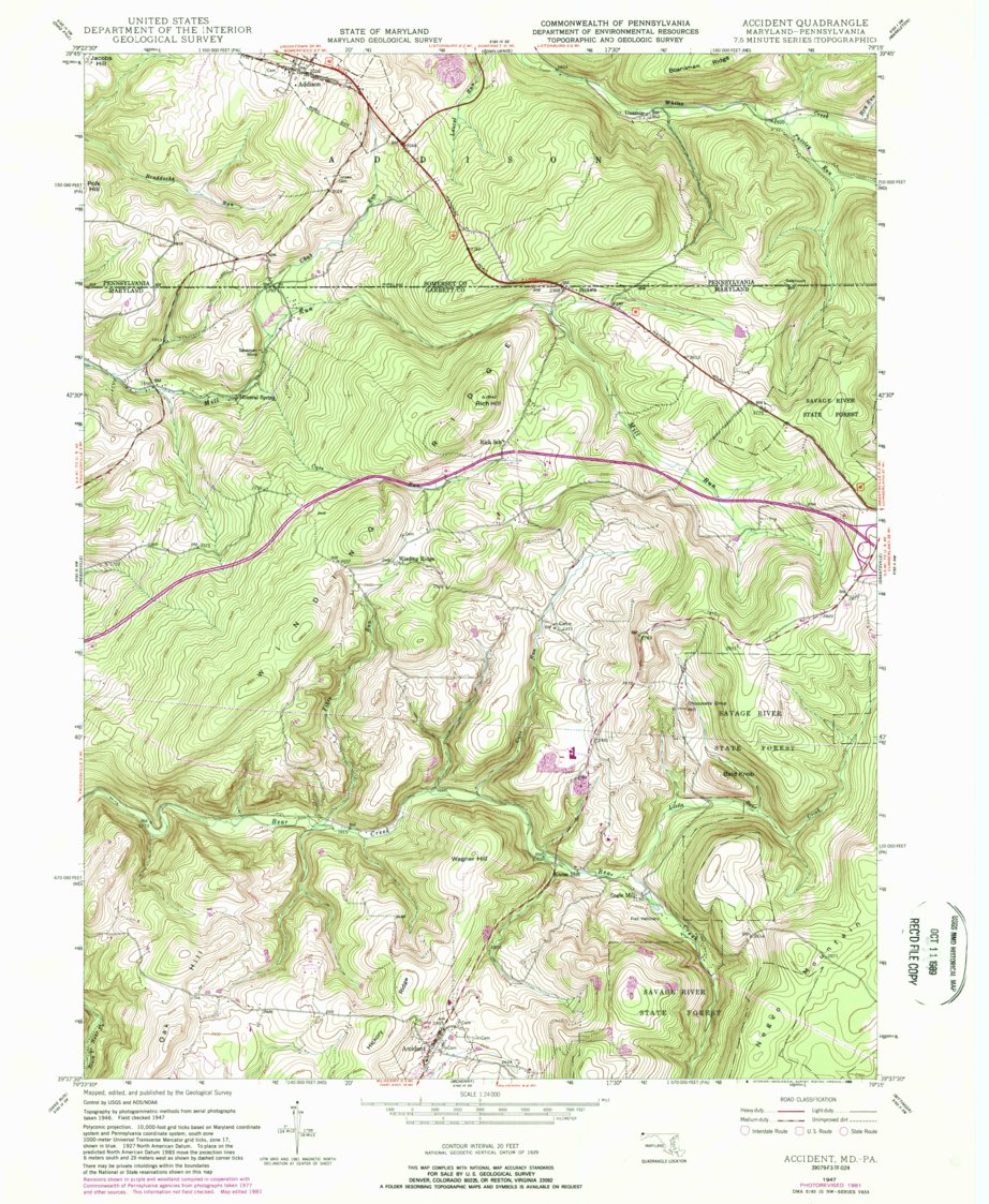 Accident, MDPA (1947, 24000Scale) Map by United States Geological