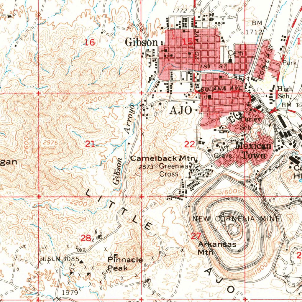 Ajo, AZ (1963, 62500-Scale) Map by United States Geological Survey 