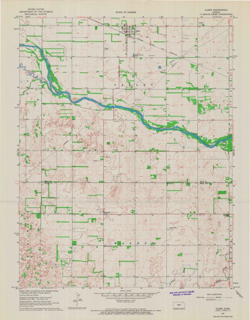 Alden, KS (1967, 24000Scale) Map by United States Geological Survey