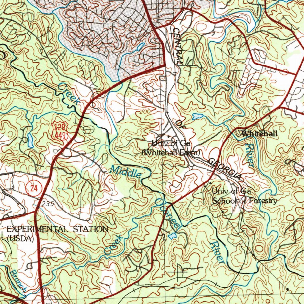 Athens, GA (1980, 100000Scale) Map by United States Geological Survey
