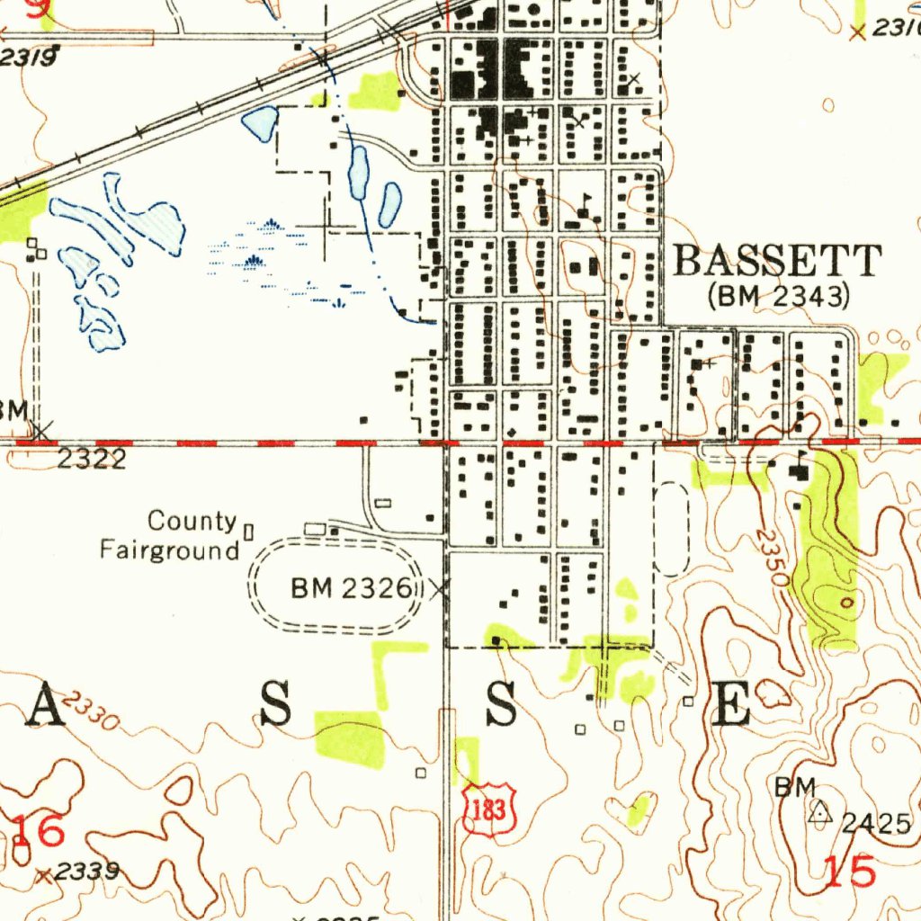 Bassett, NE (1954, 24000Scale) Map by United States Geological Survey