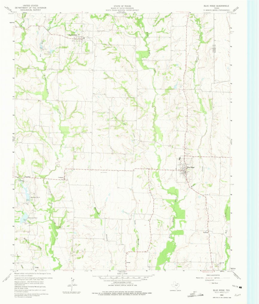 Blue Ridge, Tx (1960, 24000-scale) Map By United States Geological 