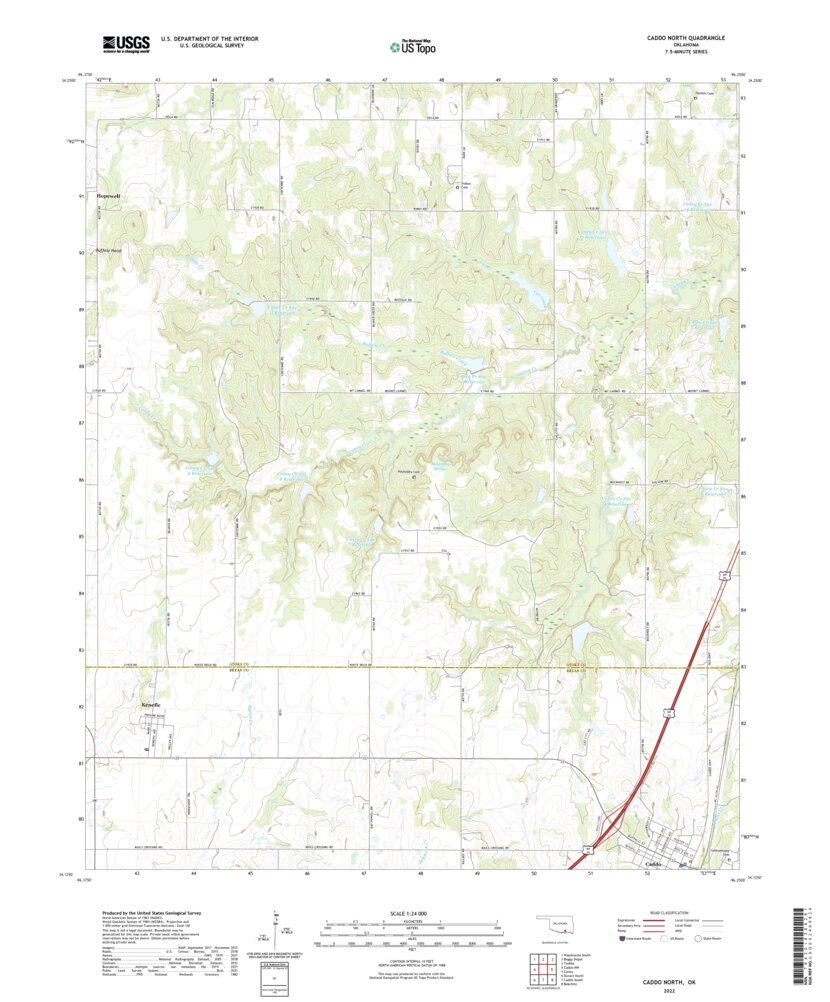 Caddo North, Ok (2022, 24000-scale) Map By United States Geological 