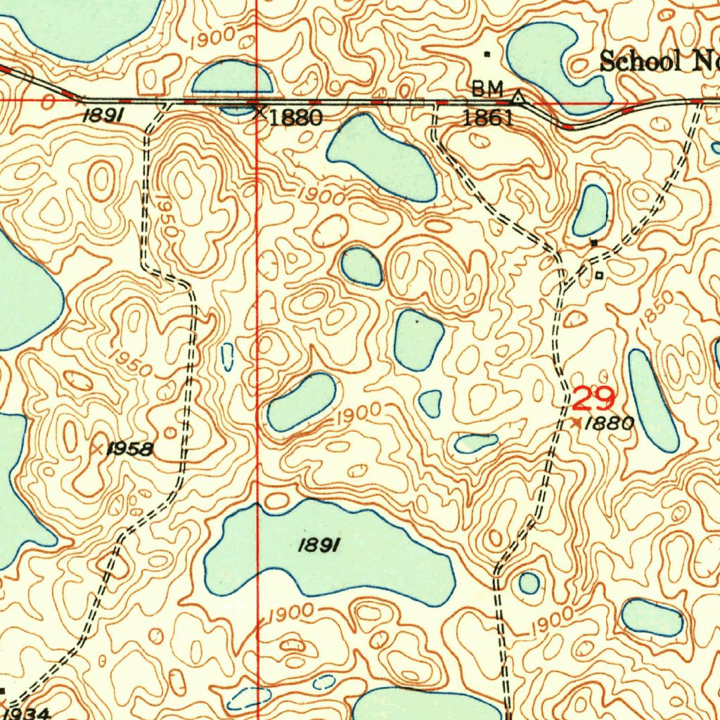 Carrington SW, ND (1950, 24000Scale) Map by United States Geological