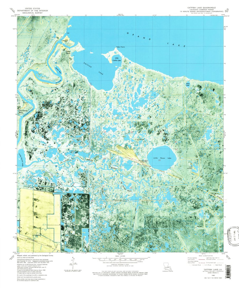 Catfish Lake, LA (1980, 24000Scale) Map by United States Geological