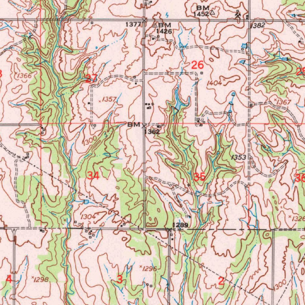 Cement, Ok (1956, 62500-scale) Map By United States Geological Survey 