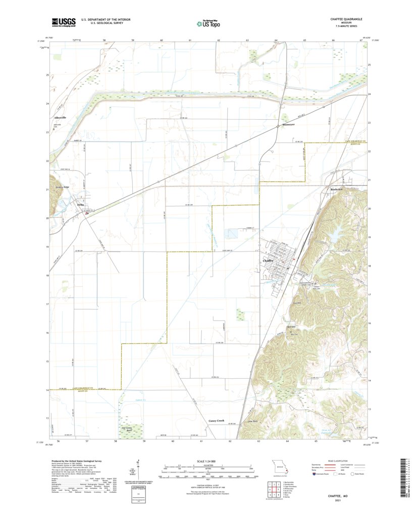 Chaffee, MO (2021, 24000Scale) Map by United States Geological Survey