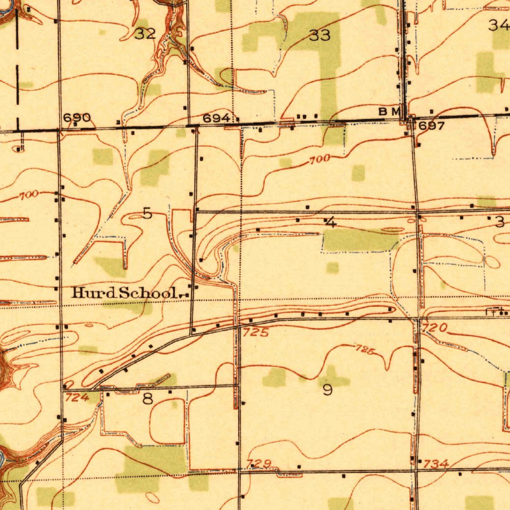 Chesaning, MI (1917, 62500Scale) Map by United States Geological