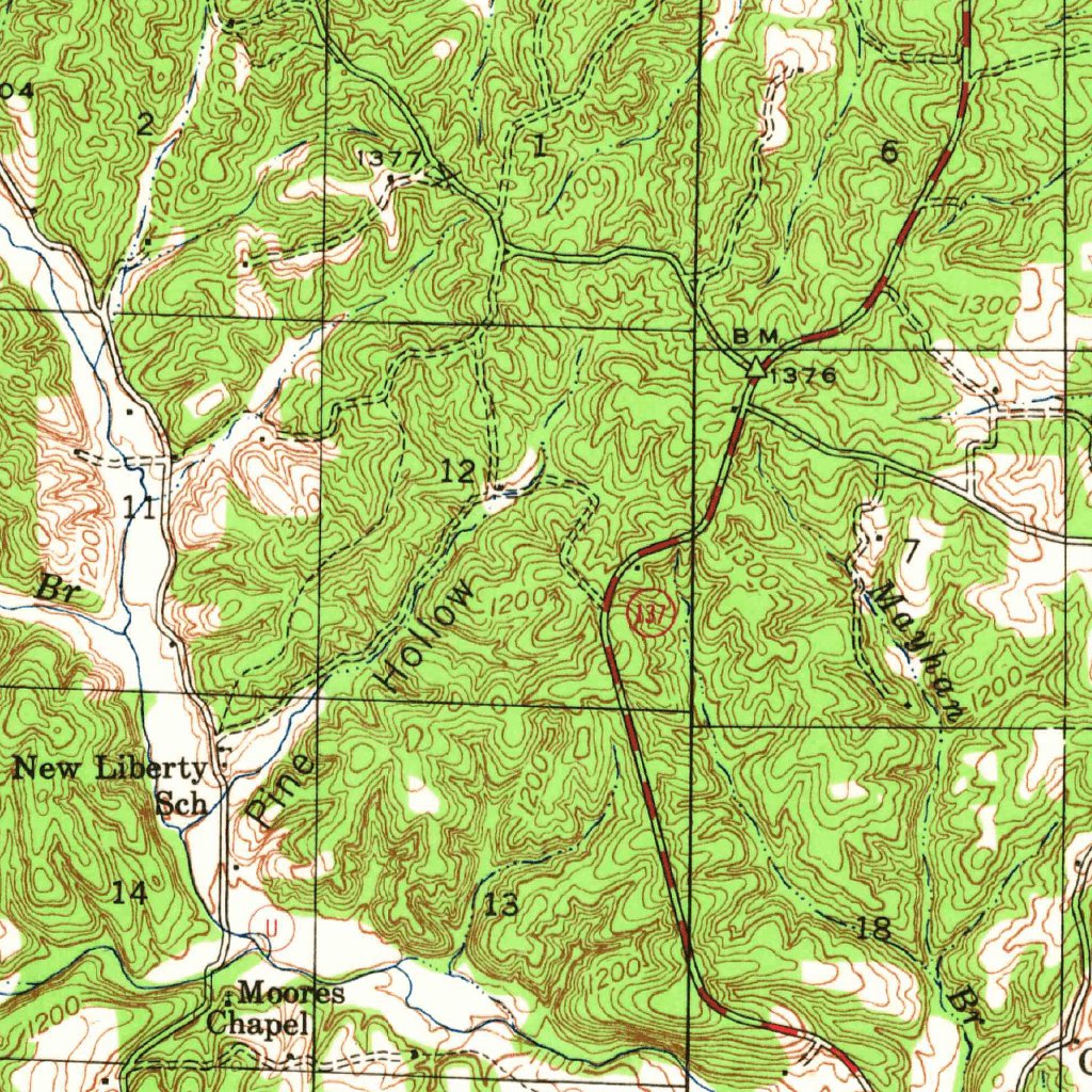 Clear Springs, MO (1945, 62500Scale) Map by United States Geological