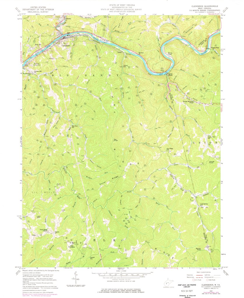 Clendenin, WV (1957, 24000Scale) Map by United States Geological